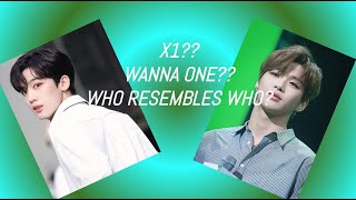 WHICH X1 MEMBER RESEMBLES WHICH WANNA ONE MEMBER BRODUCE101 [upl. by Bonny]