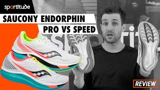 Saucony Endorphin Pro vs Speed Comparison Shoe Review  Sportitude [upl. by Fanya]