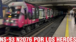 Metro De Santiago  NS93 N2076 por Los Heroes [upl. by Ahtiek]