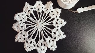 Crochet Table Napkin Easy amp Pretty Design Short Tutorial [upl. by Hisbe]