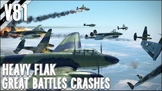 Huge Plane Formations VS Heavy Flak V81  IL2 Sturmovik Flight Simulator Crashes [upl. by Aleacin]