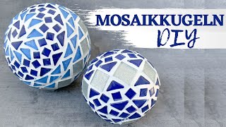 💎 DIY – Mosaikkugel  Mosaik auf Styropor kleben  Deko Kugel [upl. by Jenni]