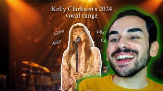 Kelly Clarksons 2024 vocal range Eb3  E6  A6  Part 1  Reaction [upl. by Araid]