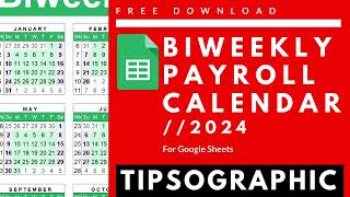 FREE Biweekly Payroll Calendar Google Sheets  2024 [upl. by Nnylyram]