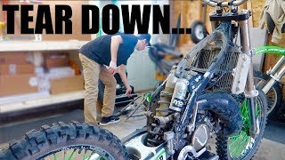 2018 KX125 BUILD PT1  TEAR DOWN [upl. by Ahseirej]