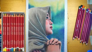 Portrait Drawing using a Pastel Pencil  DERWENT [upl. by Nahamas389]