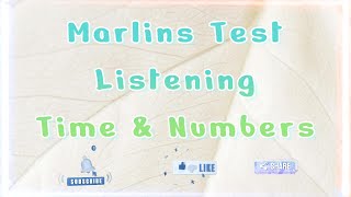 Marlins Test For Seafarer  Listening  Time amp Numbers [upl. by Beckett257]