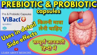 Prebiotic and Probiotic capsules  Vibact capsules uses side effects LEARN ABOUT MEDICINE [upl. by Aret]