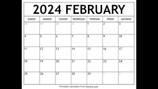 How to get free printable February 2024 calendar  Axnent [upl. by Aimik799]