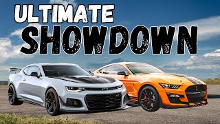 MUSTANG GT500 vs CAMARO ZL1 1LE the Battle for Pony Car Supremacy [upl. by Suk]