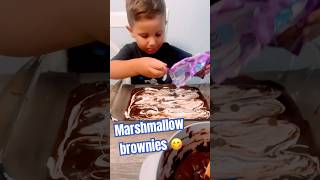 Marshmallow brownies 😋 music dessertbrownies marshmallowyoutubeshort trending song eat [upl. by Ferrigno]