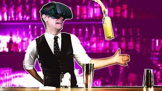 MIXING DRINKS  BUILDING THE BEST MONEY MAKING BAR IN VR  Flairtender VR HTC VIVE Gameplay [upl. by Parlin701]