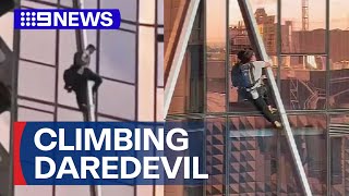 Travel blogger arrested after scaling 55storey building in Melbourne  9 News Australia [upl. by Nileve]