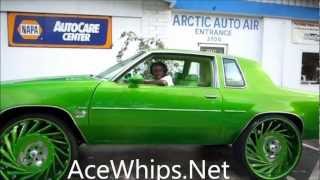 AceWhipsNET Bree s SlimeGreen Oldsmobile Cutlass on 28quot VF602 ASANTIS [upl. by Charmine565]