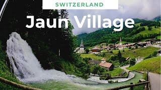 Jaun  a Beautiful Village in the Swiss Mountains 🇨🇭 Waterfall sound [upl. by Ahseki32]