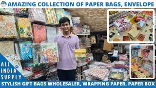 Gift Paper Bags Wholesale Market Kolkata  Wrapping Paper Envelopes Paper Boxes [upl. by Netsriik]