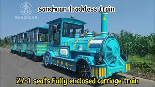 Hot sale Trackless train for your park Trackless trainfrom sanchuan factory [upl. by Eilak690]