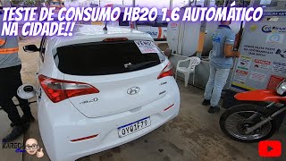 CONSUMO NA CIDADE HB20 16 AUTOMATICO COM GASOLINA [upl. by Martelle]