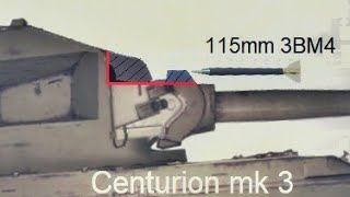 115mm 3BM4 APFSDS vs Centurion mk 3 Armor Penetration [upl. by Andres640]