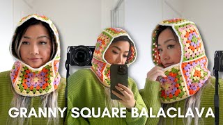 Easy Crochet Granny Square Balaclava Tutorial [upl. by Doy]