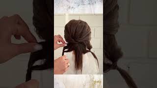 How to do short hair hairstyle Low bun for short [upl. by Archle806]