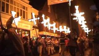 England  Bonfire Night in Lewes  November 5 [upl. by Arrec822]