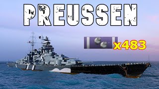 World of WarShips Preussen  4 Kills 352K Damage [upl. by Dallman]