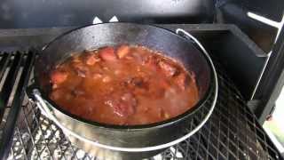 SmokingPitcom  Dutch Oven Swiss Steak  Outdoor cooking on the Scottsdale Santa Maria cooker [upl. by Tegdirb]