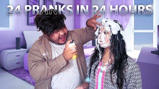 24 Pranks In 24 Hours Challenge  Must Watch😂 Funniest Video [upl. by Akimrehs]