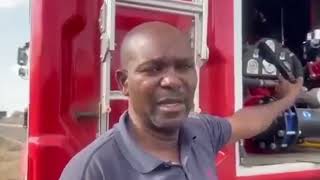 Watch Zimbabwe fire fighters trying to stop fire with water buckets [upl. by Otrebireh]