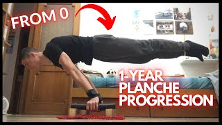 INCREDIBLE 1YEAR PLANCHE PROGRESSION  From zero to full planche [upl. by Eicram]