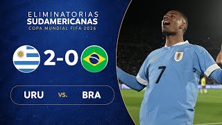 URUGUAY vs BRASIL 20  RESUMEN  ELIMINATORIAS SUDAMERICANAS  FECHA 4 [upl. by Ariet]