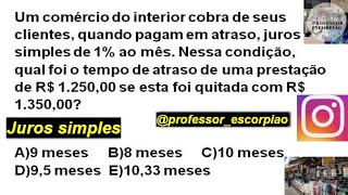 JUROS SIMPLES Um comércio do interior cobra de seus clientes quando pagam em UNISC 2023 [upl. by Meghann]