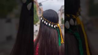 Ending the last day of Navratri Hairstyles with a banghairstyle navratrihair garbahairstyleshort [upl. by Notsreik]