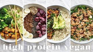 HIGH PROTEIN VEGAN MEALS  5 Recipes  173g Protein [upl. by Auoh]