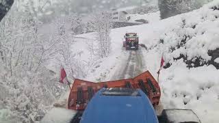 Snow removal on steep roads in the Tyrolean mountains [upl. by Keverne]