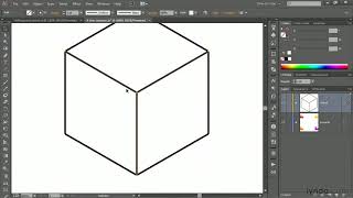 Illustrator Tutorial  Drawing an orthogonal cube with the Line tool [upl. by Sillad]