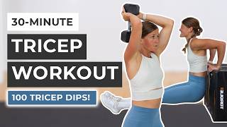 30Minute Dumbbell Tricep Workout Strong Toned Arms [upl. by Artinahs412]