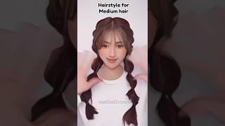 Hairstyle for Medium hair 🎀 hairstyle mediumhair viralshort [upl. by Lizzie331]