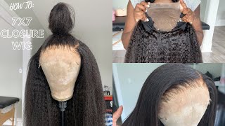 HOW TO CONSTRUCT A FLAT 7X7 CLOSURE WIG beginner friendly  ft ifeslayshair [upl. by Sinai]