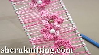 Floral Crochet Hairpin Lace Strip [upl. by Eeleimaj]