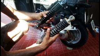 Nitrox Gas Filled Suspension Of TVS jupiter In Honda Activa Modified [upl. by Sitof]