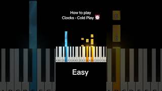 Clocks  Coldplay Easy Piano Tutorial coldplay [upl. by Lener]