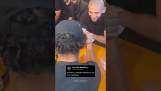 Khamzat Chimaev destroys a fan in arm wrestling [upl. by Noled]