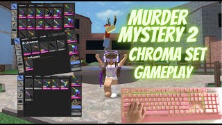 MURDER MYSTERY 2 CHROMA SET GAMEPLAY HANDCAM II asmr II keyboardasmr robloxasmr [upl. by Tichon4]