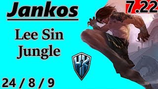 H2K Jankos as Lee Sin Jungle  S7 Patch 722  EUW Challenger  Full Gameplay [upl. by Carrnan]