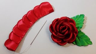 How to Make Ribbon Flowers  Ribbon Flower Crafts Ideas  Making Ribbon Flowers With a Needle [upl. by Pickar]