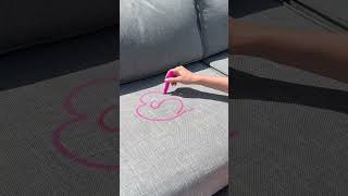 Staining my couch with a pink paint pen Testing if it’s really stain proof [upl. by Parrnell615]