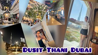 Dusit Thani Dubai  vacation  Burj khalifa view 😍Honest review on hotel  dubai vacation [upl. by Cleres]