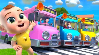 NEW Wheels On The Bus  3 Colored Buses MORE Esucational Nursery Rhymes amp Kids Songs [upl. by Ybsorc]